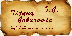 Tijana Gaburović vizit kartica